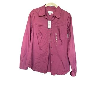 Ann Taylor Loft Purple Button up Shirt NWT size 6